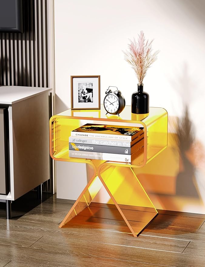 Acrylic Nightstand Side Table Modern Design Clear Home Decor Display End Table - Image 5