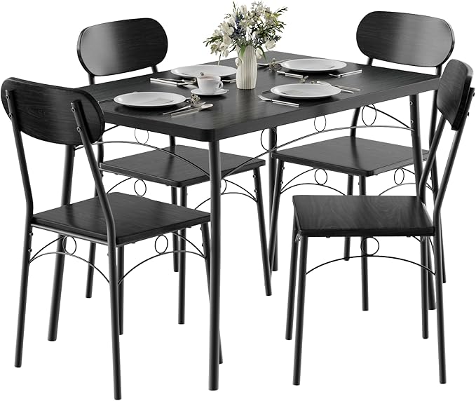 VECELO Dining Table Set for 4, 5-Piece Kitchen Table - Image 8