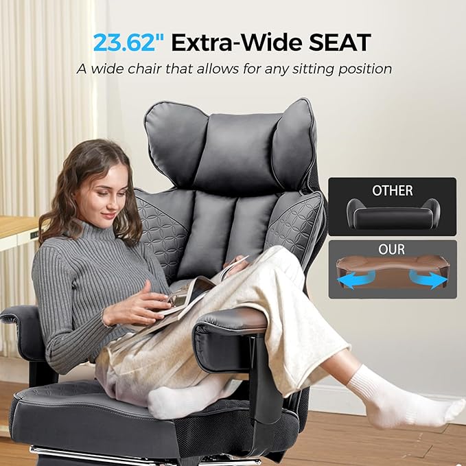 GTRACING Big and Tall Gaming Chair 400lbs Heavy Duty Office Chair - Image 6