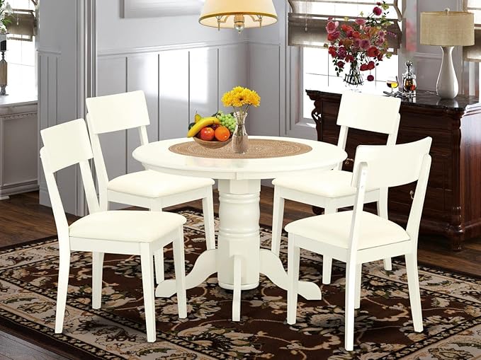 East West Furniture SHAD5-LWH-LC 5 Piece Kitchen Table & Chairs Set Includes a - Image 6