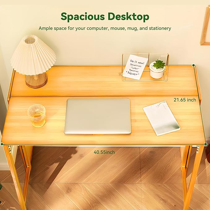 Bamboo Folding Desk Mid Century Modern Desk - Image 3
