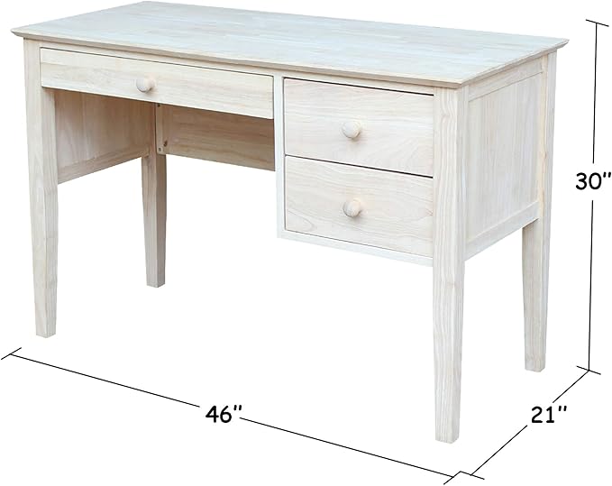 IC International Concepts, Brooklyn Desk, Solid Real Wood, Sturdy Parawood - Image 3