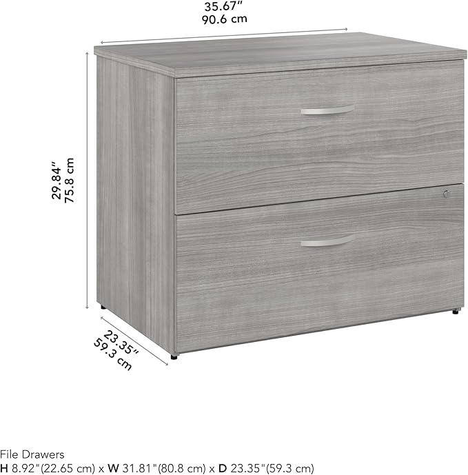 Bush Business Furniture Studio C 2 Drawer Lateral File Cabinet in Platinum Gray - Image 3
