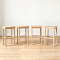 Grain & Grove Smith Collection Set of 4 Solid Wood Bar Stools, 30 inch by GrainGrove