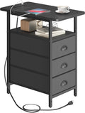 End Table with Charging Station, Side Tables Livingroom with USB Ports and by Unknown