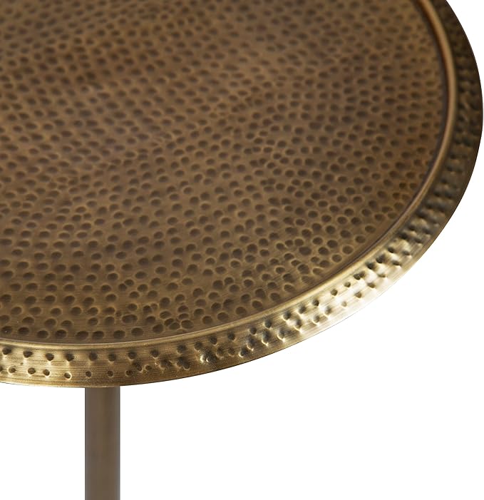 Kate and Laurel Sanzo Modern Round Pedestal Side Table; 15 x 15 x 24; Gold; - Image 7