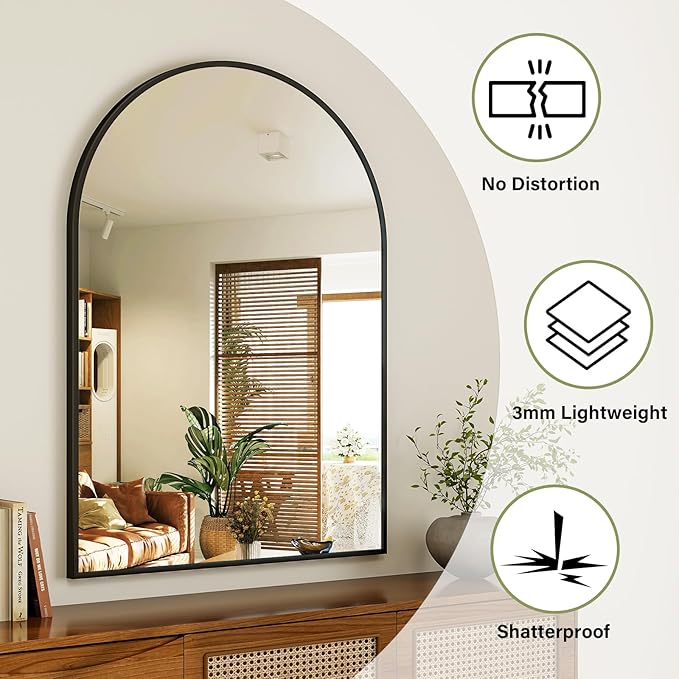 Arch Bathroom Mirror, 20x30 inch Arched Bathroom Mirror/Wall Mounted Vanity - Image 4