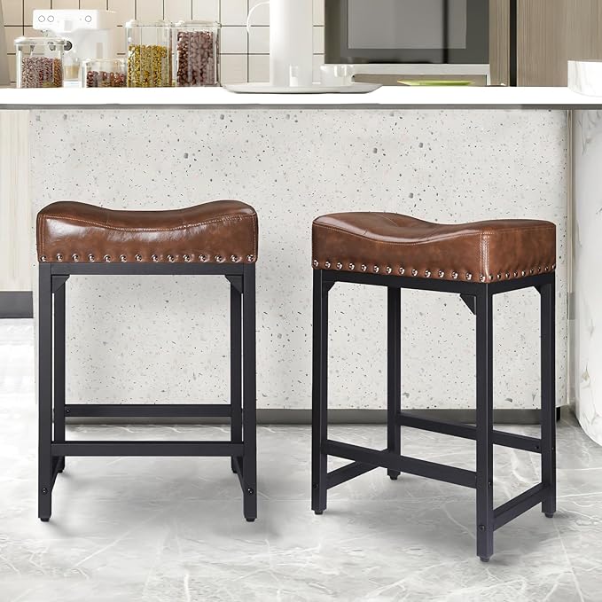 Bar Stools Set of 2, Counter Height Bar Stools - Image 8