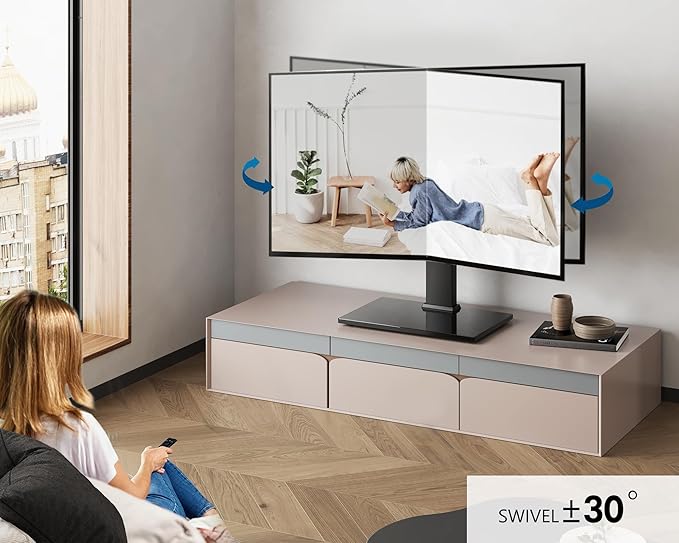 FITUEYES Universal TV Stand, Swivel TV Table Stands - Image 2