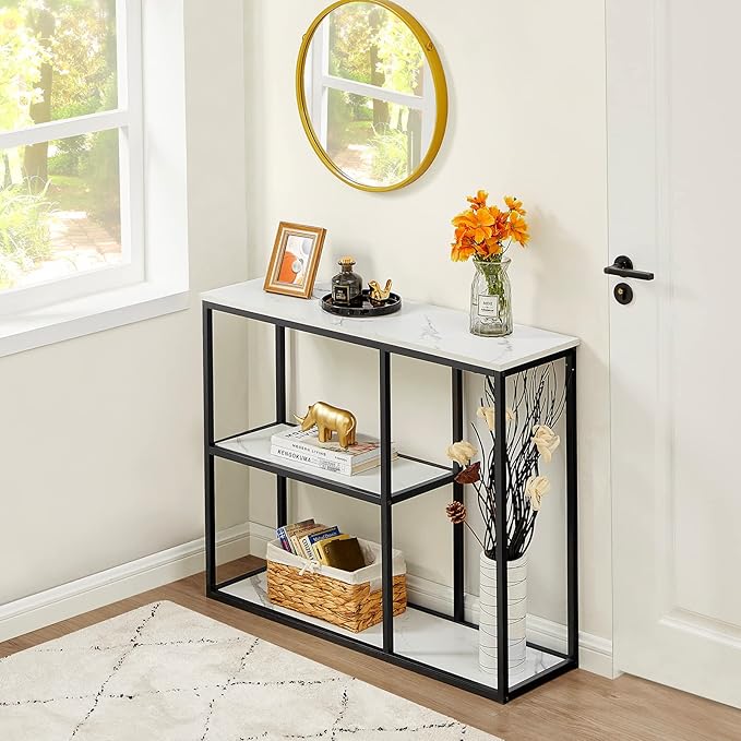 WOHOMO Console Table, 12 Inch Narrow Entryway Table - Image 8