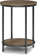 SIMPLIHOME Jenna Industrial 18 inch Wide Metal Round Accent Side Table in Warm by SimpliHome