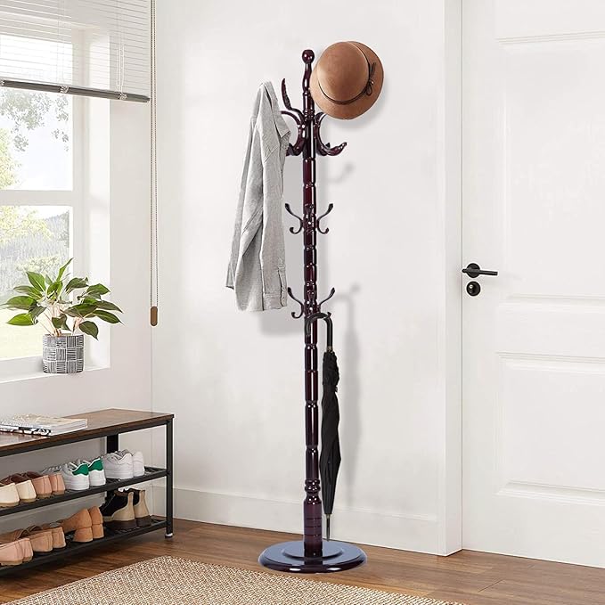 Wooden Coat Rack Freestanding, Vintage Coat Racks by VKETU