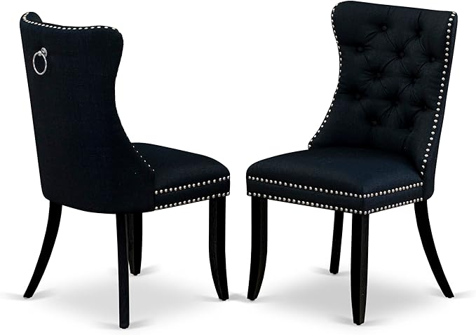 East West Furniture LGDA7-BLK-24 7 Piece Dining Table Set Consists of a - Image 6