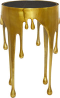 Deco 79 Aluminum Metal Abstract Melting Drip Accent Table by Deco79