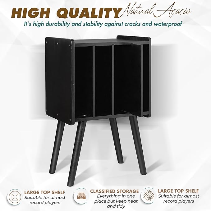 Wooden LP Record Player Stand - Image 2