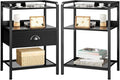 Night Stand Nightstand with 1 Drawer Black Nightstands Storage Night Stands by Jixlantuc