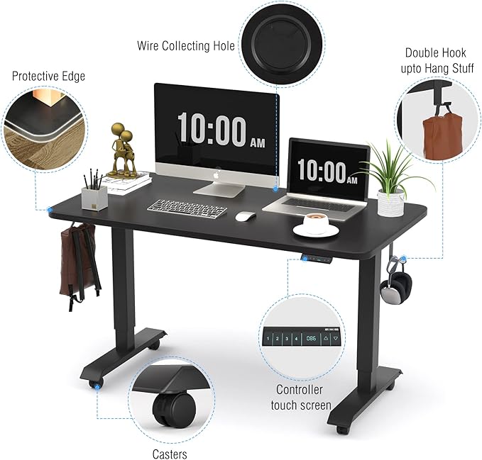 Monomi Electric Height Adjustable Standing Desk, 48x24 Inches, Ergonomic Home - Image 10