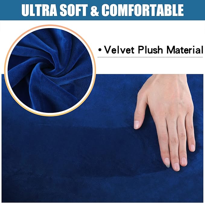 Smiry Velvet Seat Covers for Dining Room Chair Set of 6, Stretch Fit Removable - Image 2