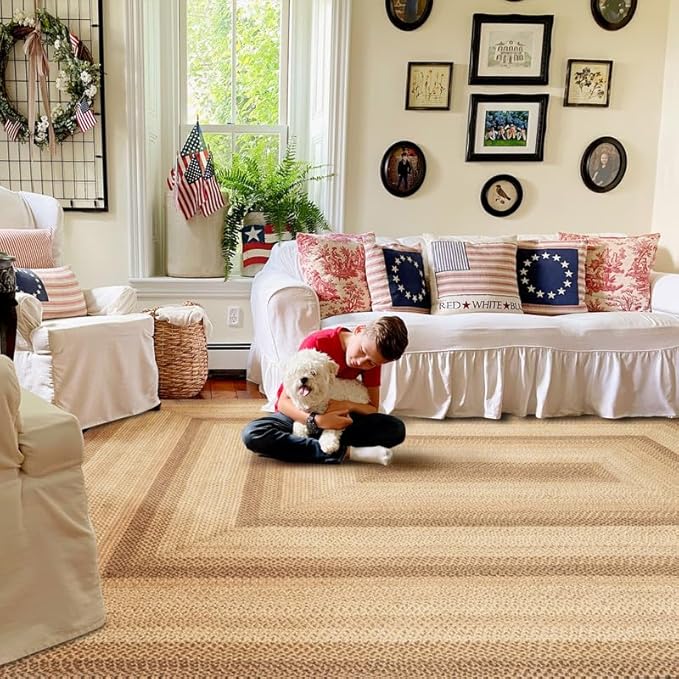 Homespice Cookie Dough Braided Jute Brown Rug 8x10' - Image 10