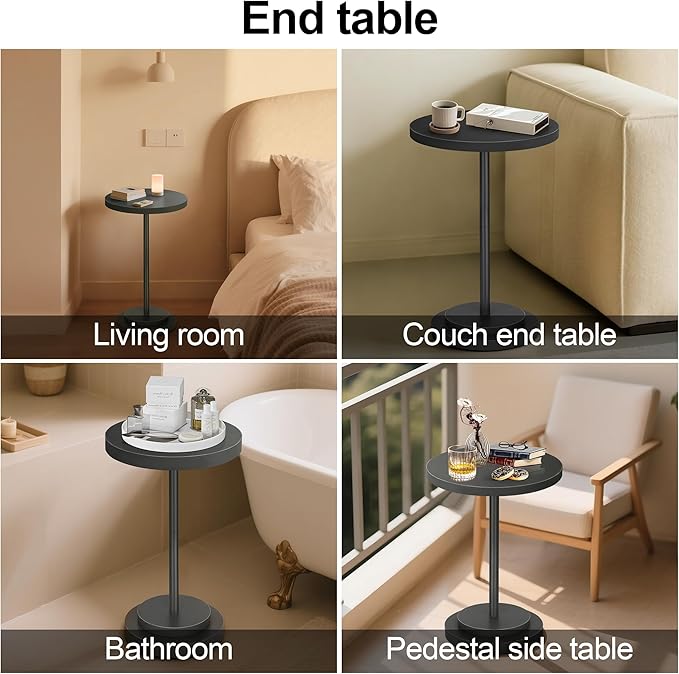 Drink Table, Small Pedestal Side Tables - Image 7