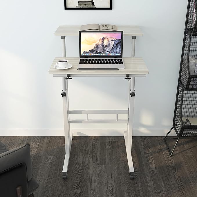 soges 23.6inches Height Adjustable Desk Laptop Desk on The Wheels, Rolling - Image 2