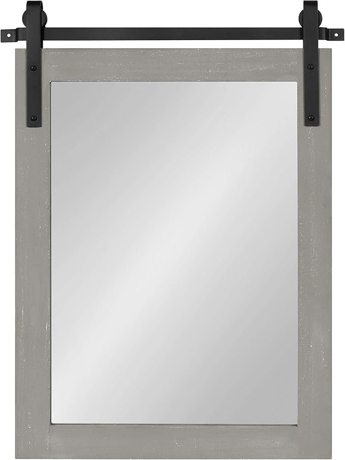 Kate and Laurel Cates Farmhouse Wood Framed Wall Mirror, 18 x 26, Barn - Image 3