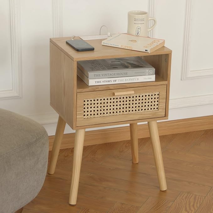 MaxSmeo Bedside Table, Small Nightstand - Image 2