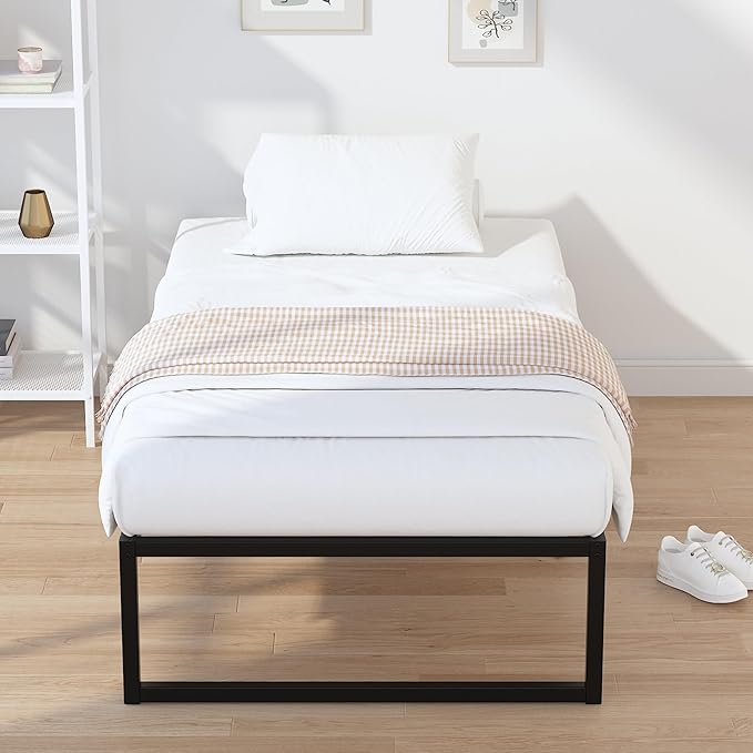 EMODA 14 Inch Narrow Twin Bed Frame 30x75, Heavy Duty Metal Platform No Box - Image 5