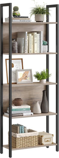 VASAGLE 5-Tier Bookshelf, Book Shelf, Industrial Bookcase, by VASAGLEbySONGMICSHOME