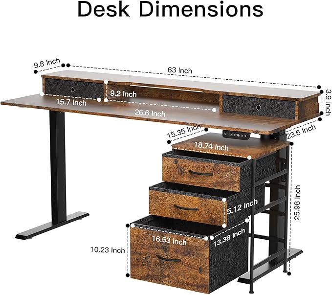 63 Inch Electric Standing Desk - Image 3