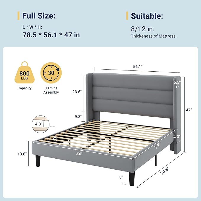 Allewie Full Size Platform Bed Frame - Image 2