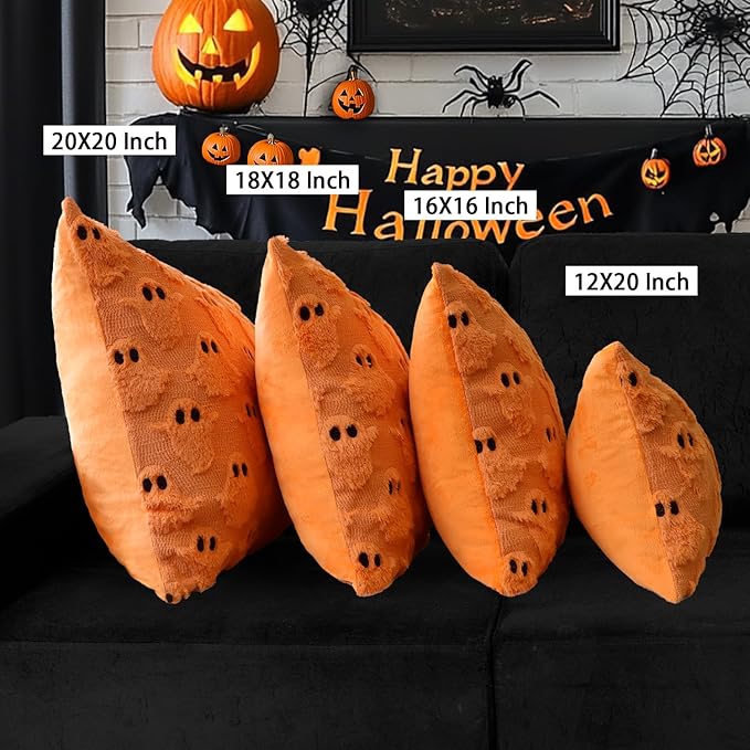 4TH Emotion Halloween Ghost Decorative Pillow Covers 18x18 Set of 2 - Image 6