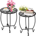 2 Pack Outdoor Side Tables for Patio, Weather Resistant Steel Patio Side Table by DARCKLE