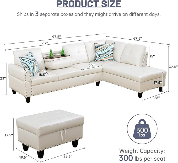 L Shaped Modular Sectional Sofa - Image 2