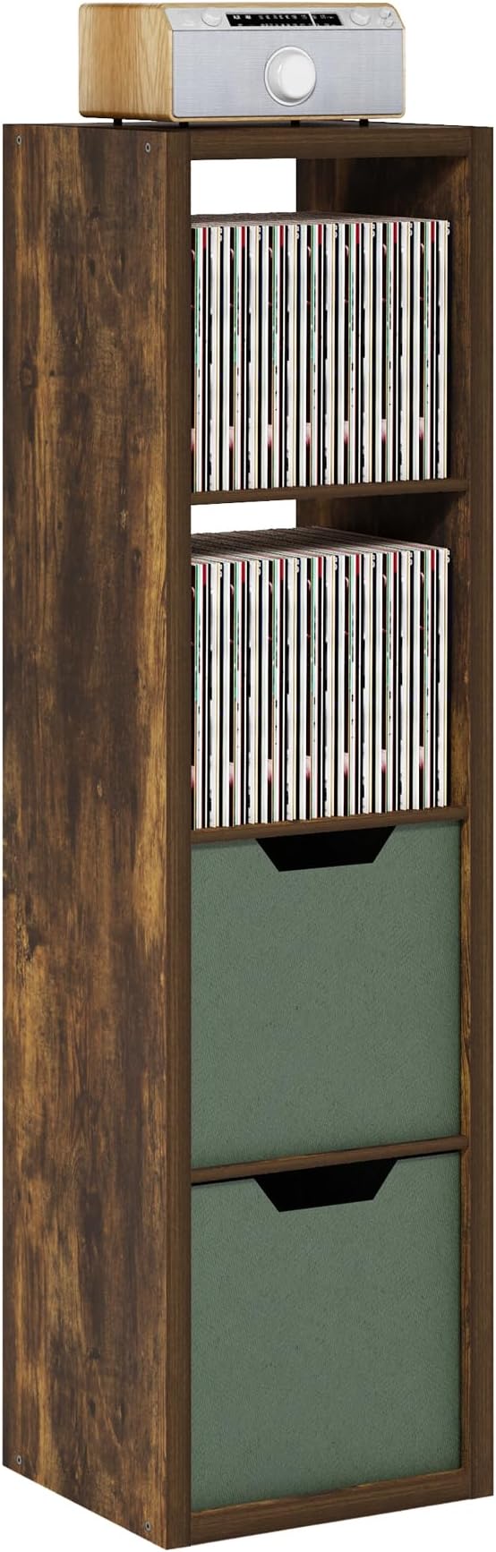 Furinno Cubicle Open Back Decorative Verticle Cube Storage Organizer, Amber Pine by Furinno-FitsYourSpaceFitsYourBudget
