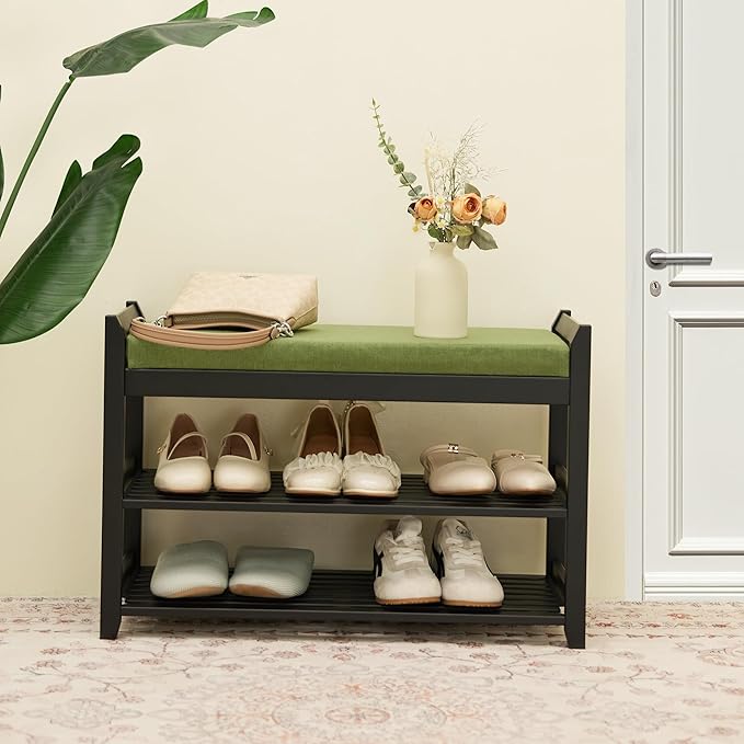 Shoe Rack Bench with Storage 27.6 in, Living Room - Image 5