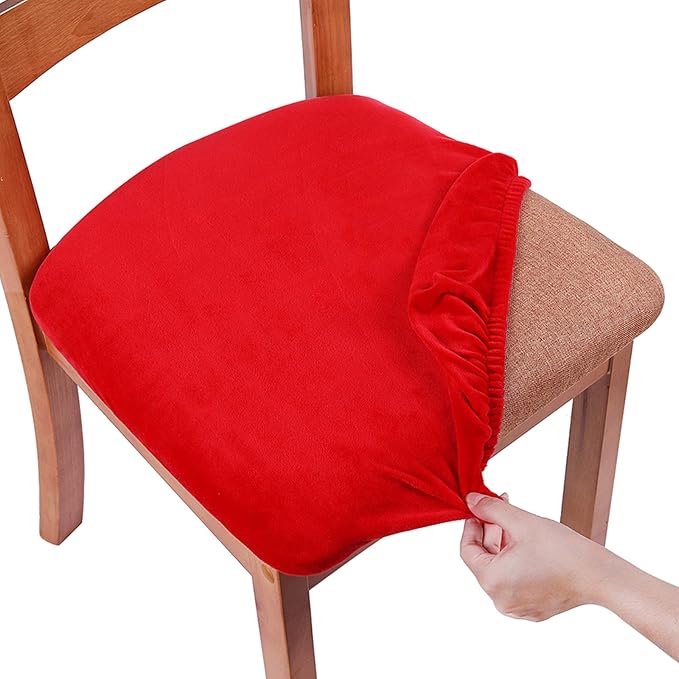 Smiry Velvet Seat Covers for Dining Room Chair Set of 2, Stretch Fit Removable by Smiry