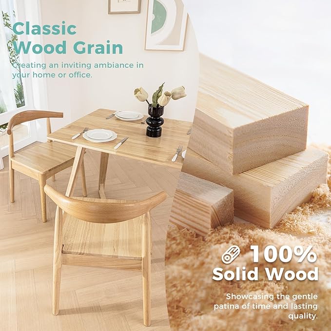 DELAVIN 4pcs Solid Wood Dining Chairs, Kitchen Chairs - Image 4