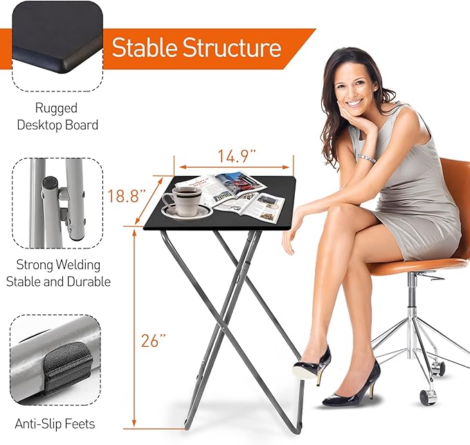 Garden 4 you Folding TV Tray Table, TV Dinner Table - Image 3