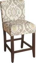 HomePop Upholstered Counter Height Barstool, Suri Cream Damask by HomePop