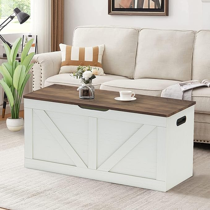 39.4" Storage Chest, Wooden Storage Bench, Large Storage Trunk - Image 5