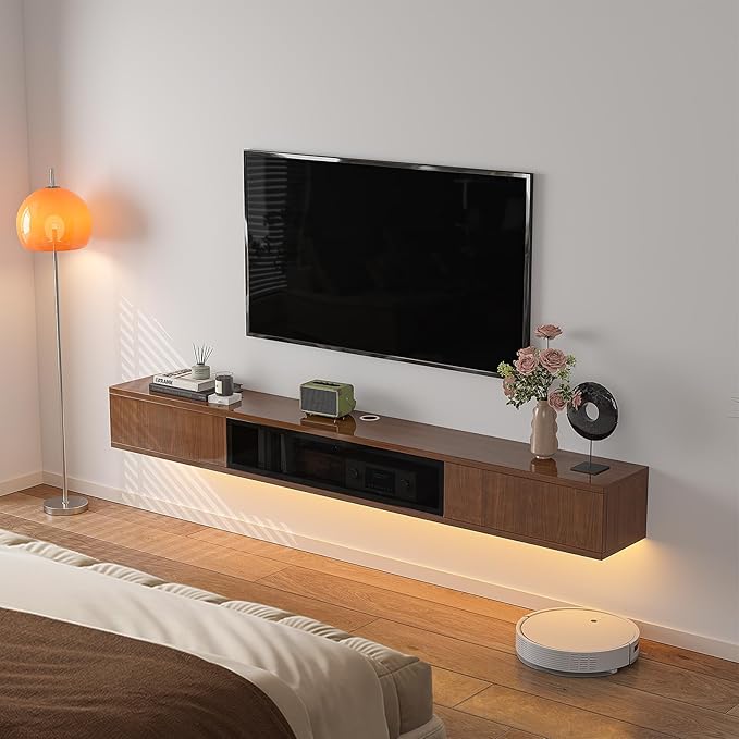 High Gloss Floating TV Stand, Under TV Floating Shelf, Floating TV Cabinet - Image 7