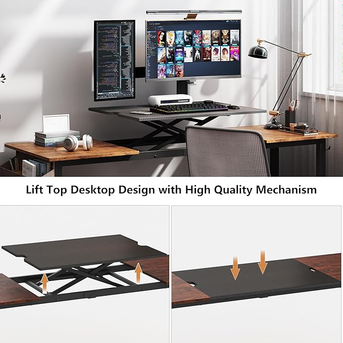 Decoholic Adjustable Height Standing Desk Whole Piece 71x23 Inch Desktop Home - Image 4