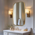 ANDY STAR Brushed Gold Oval Bathroom Mirror, 24x36 Inch Brass Oblong Mirrors by ANDYSTAR