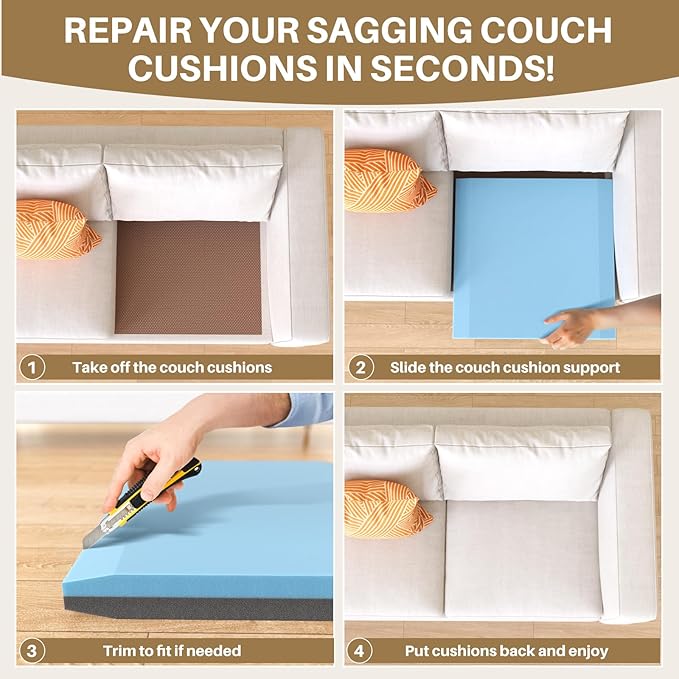 Couch Cushion Support for Sagging Cushions 20''x20'', Two in One Sofa Cushion - Image 7