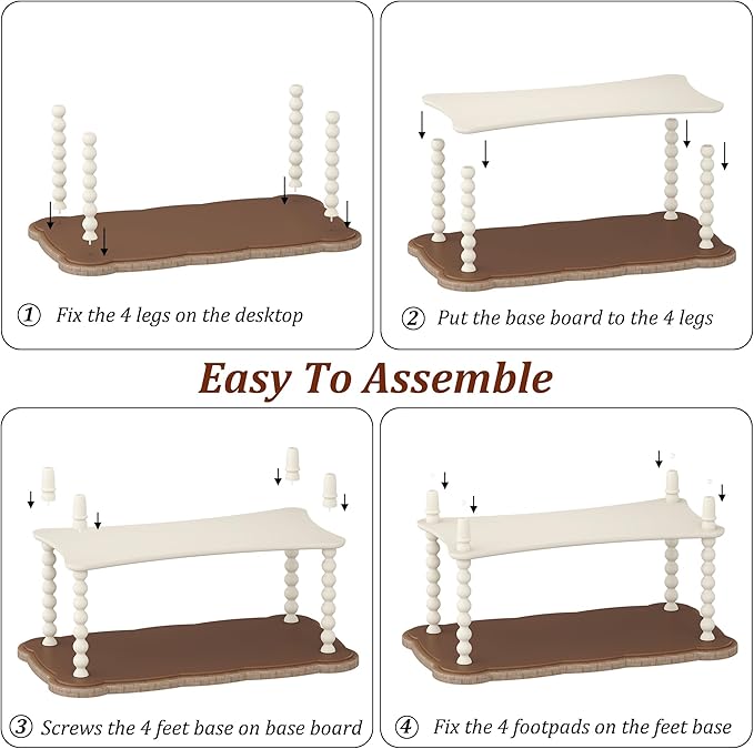 Function Home Farmhouse Coffee Table, Rustic White French Country Center Table - Image 8
