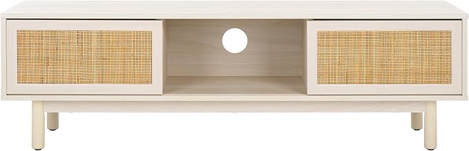 SAFAVIEH Aino TV Stand for up to 60" Flatscreen – Bleached White & Natural - Image 8