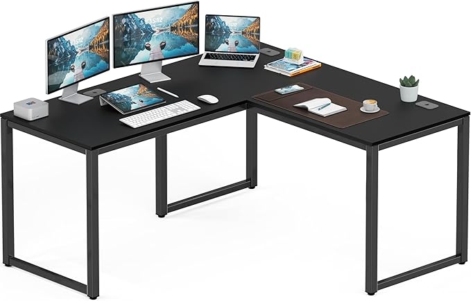 SHW 55 x 60 Inches Commercial-Grade L-Shape Corner Office Computer Desk by SHW
