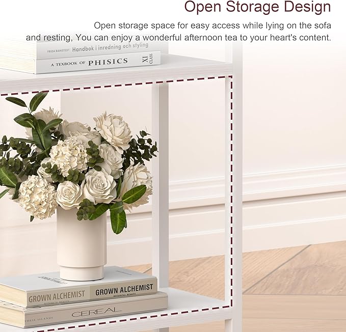 Narrow Side Table for Small Space, 3-Tier Small End Table - Image 9