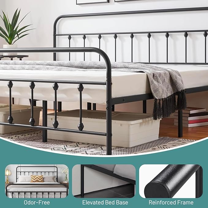 Full Size Bed Frame-Classic Metal Platform Bed Frame Mattress Foundation - Image 5